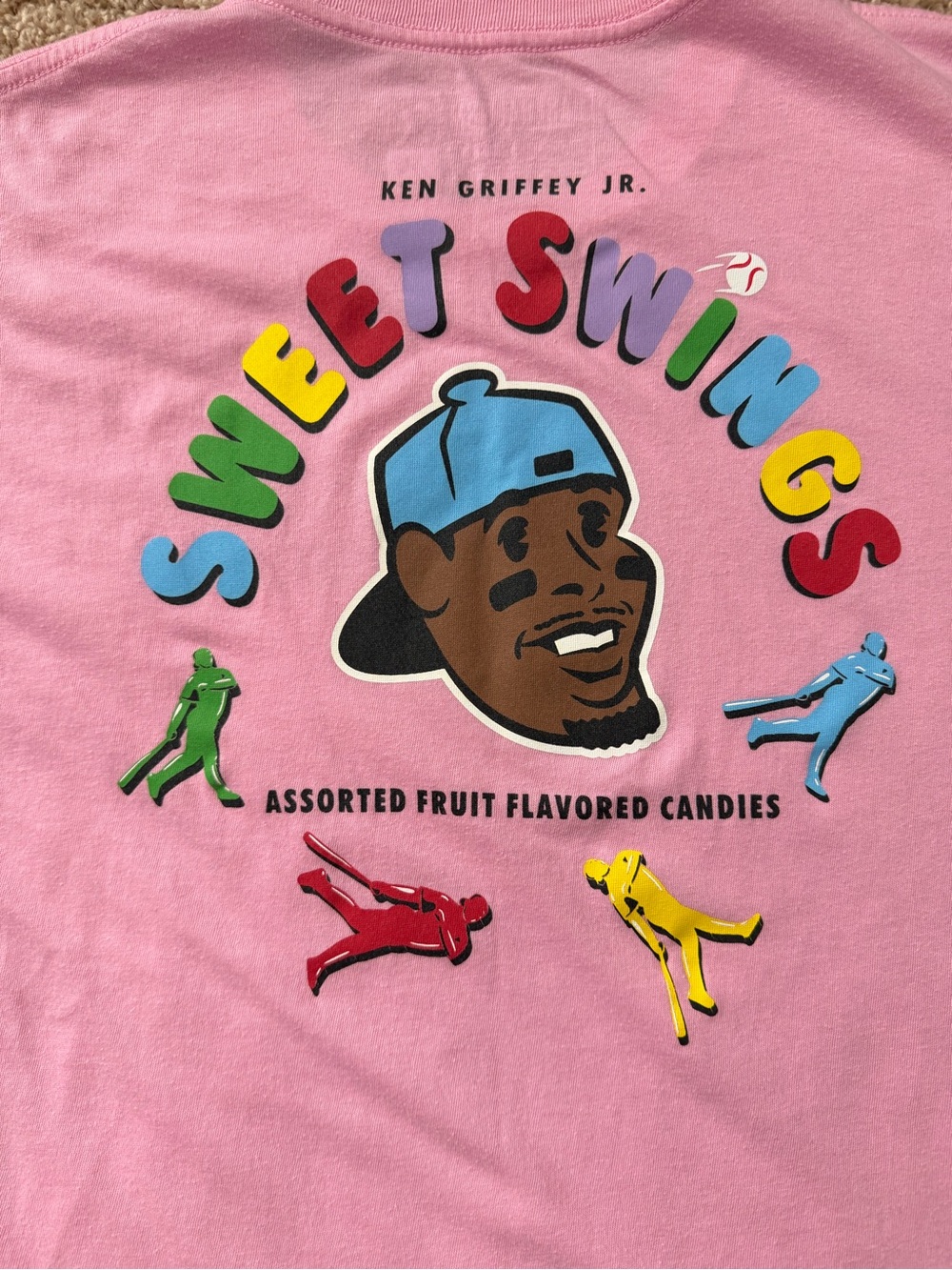 Ken Griffey Jr. Sweet Swings Baseballism Pink Short Sleeve Tee